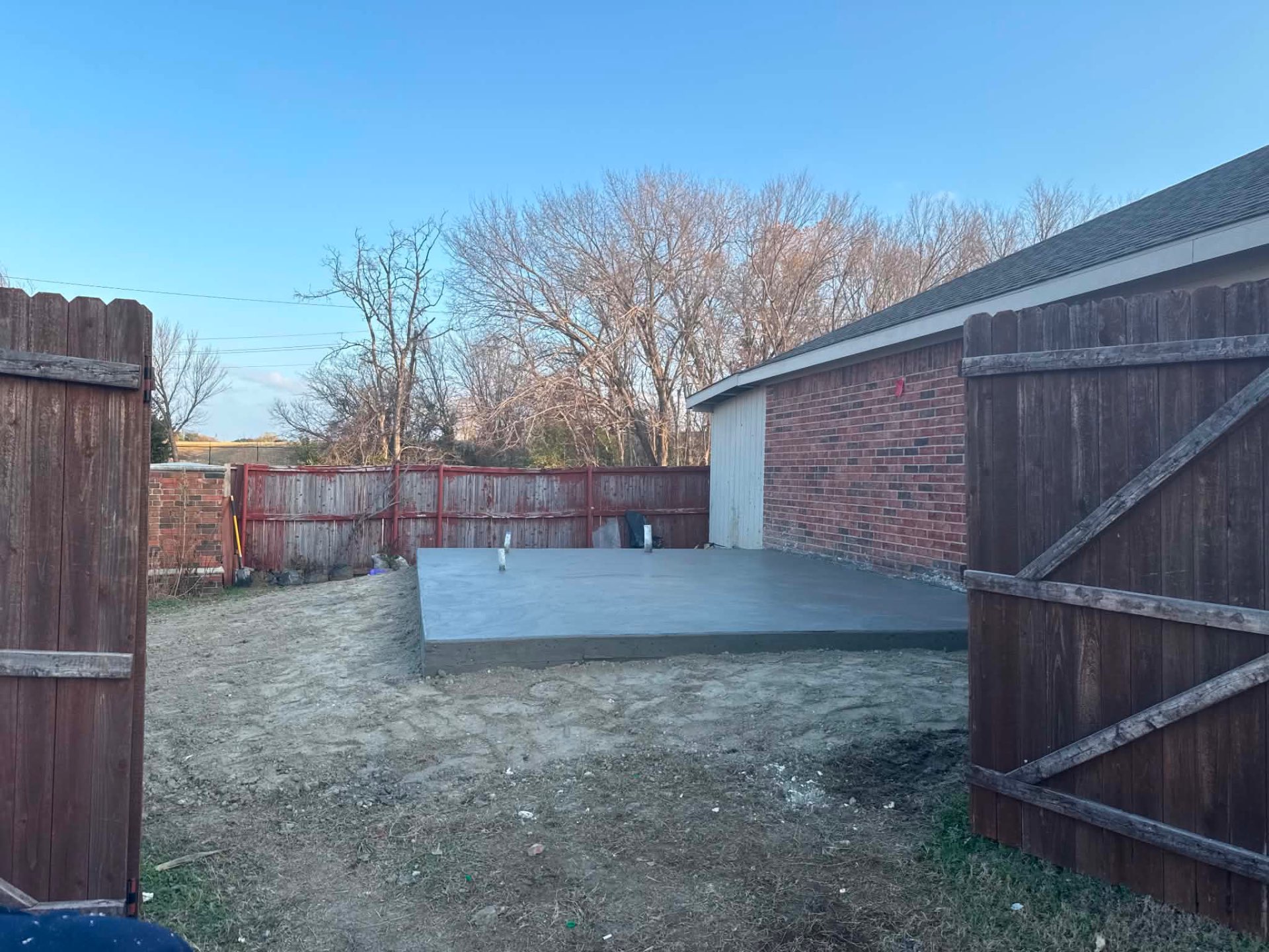 Backyard Workshop Slab in Keller, TX by Junior Concrete