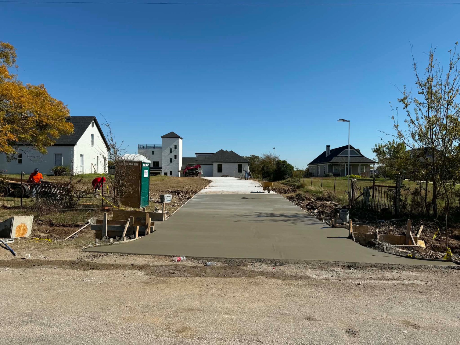 Long Residential Driveway in Keller, TX by Junior Concrete